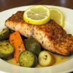 Teriyaki Glazed Salmon with Steamed Broccoli Recipe.