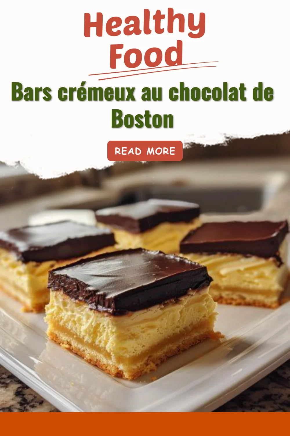 Bars crémeux au chocolat de Boston, une délicieuse douceur au chocolat.