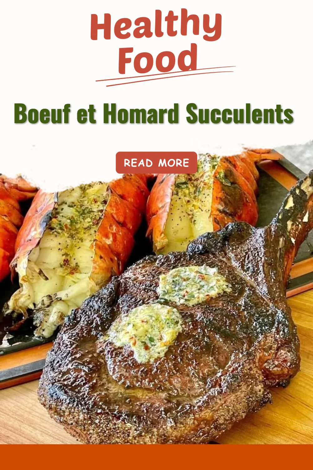 Plat exquis de Boeuf et Homard, mélange savoureux de viandes et fruits de mer.