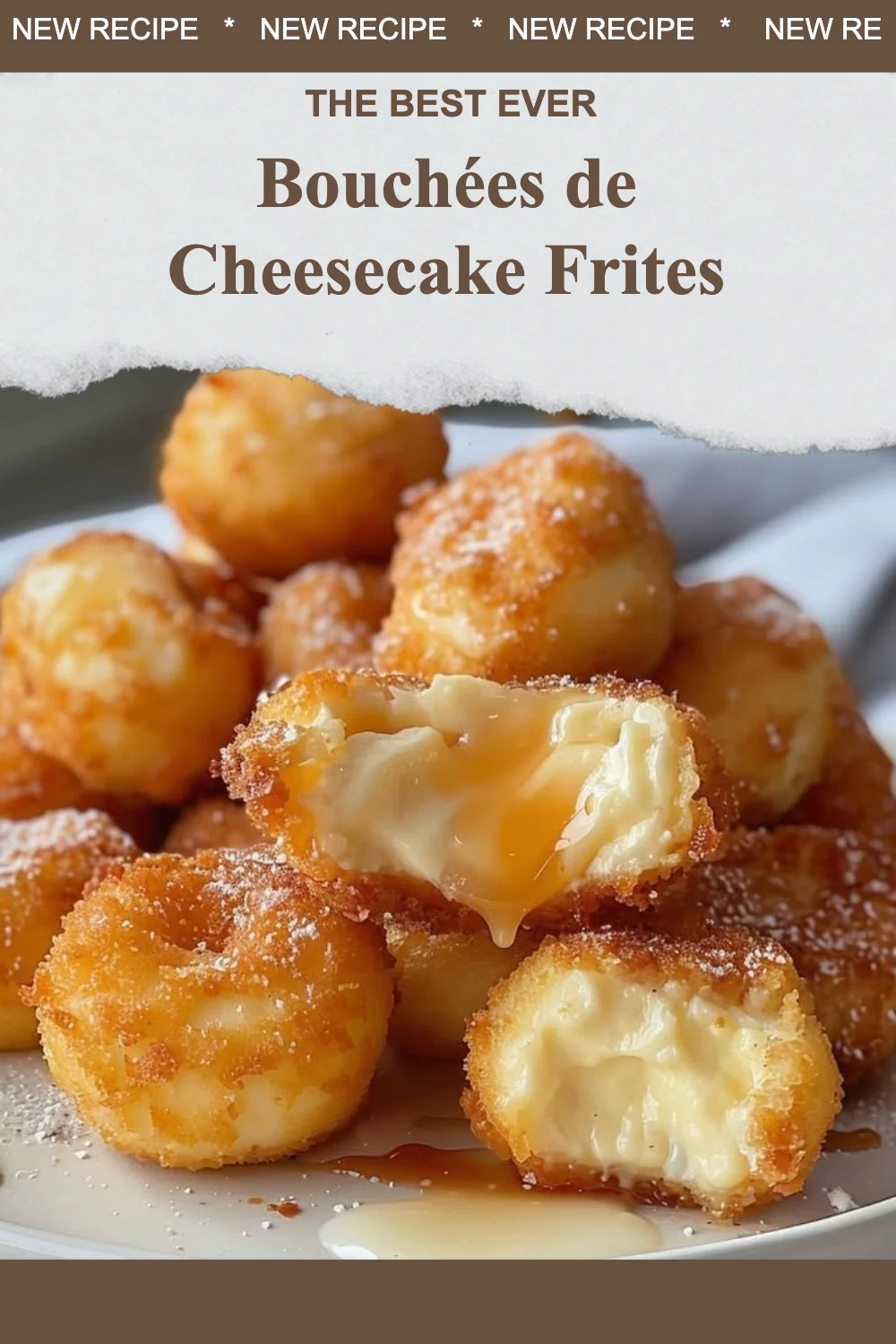 Bouchées de cheesecake frites dorées et croustillantes