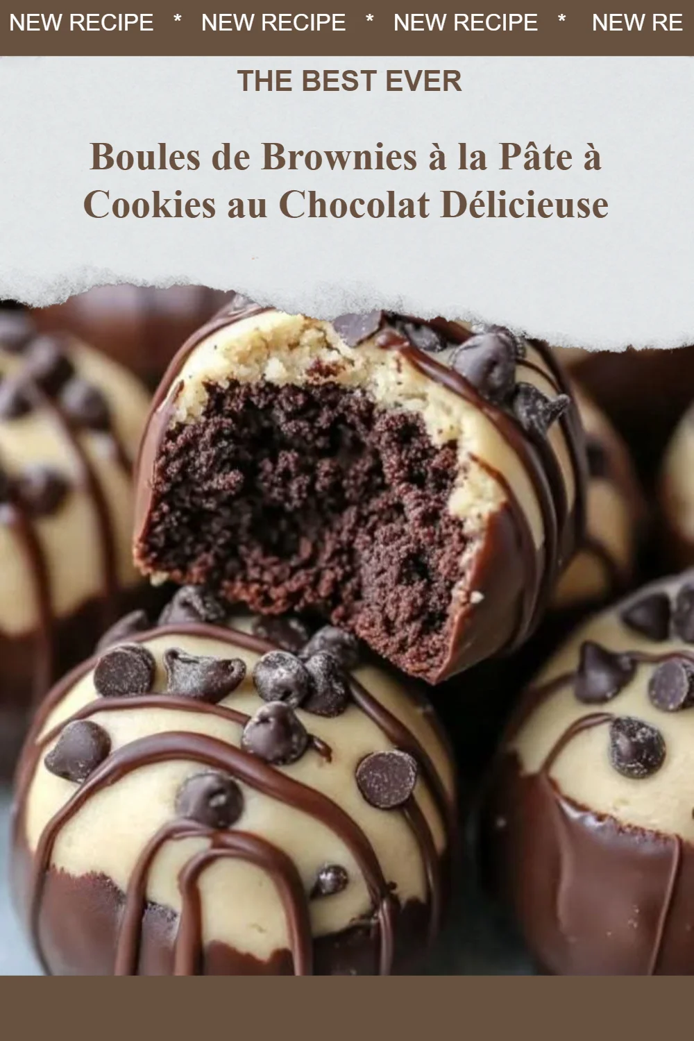 Boules de brownies à la pâte à cookies au chocolat délicieuses