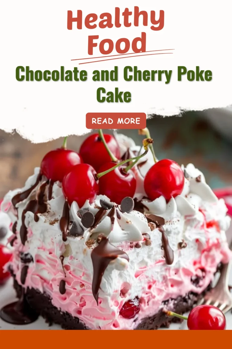 Poke Cake au chocolat et à la cerise, dessert moelleux et savoureux.