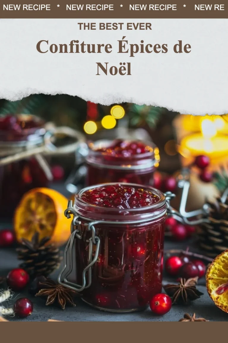 Confiture aux épices de Noël dans un pot en verre, prêt à savourer