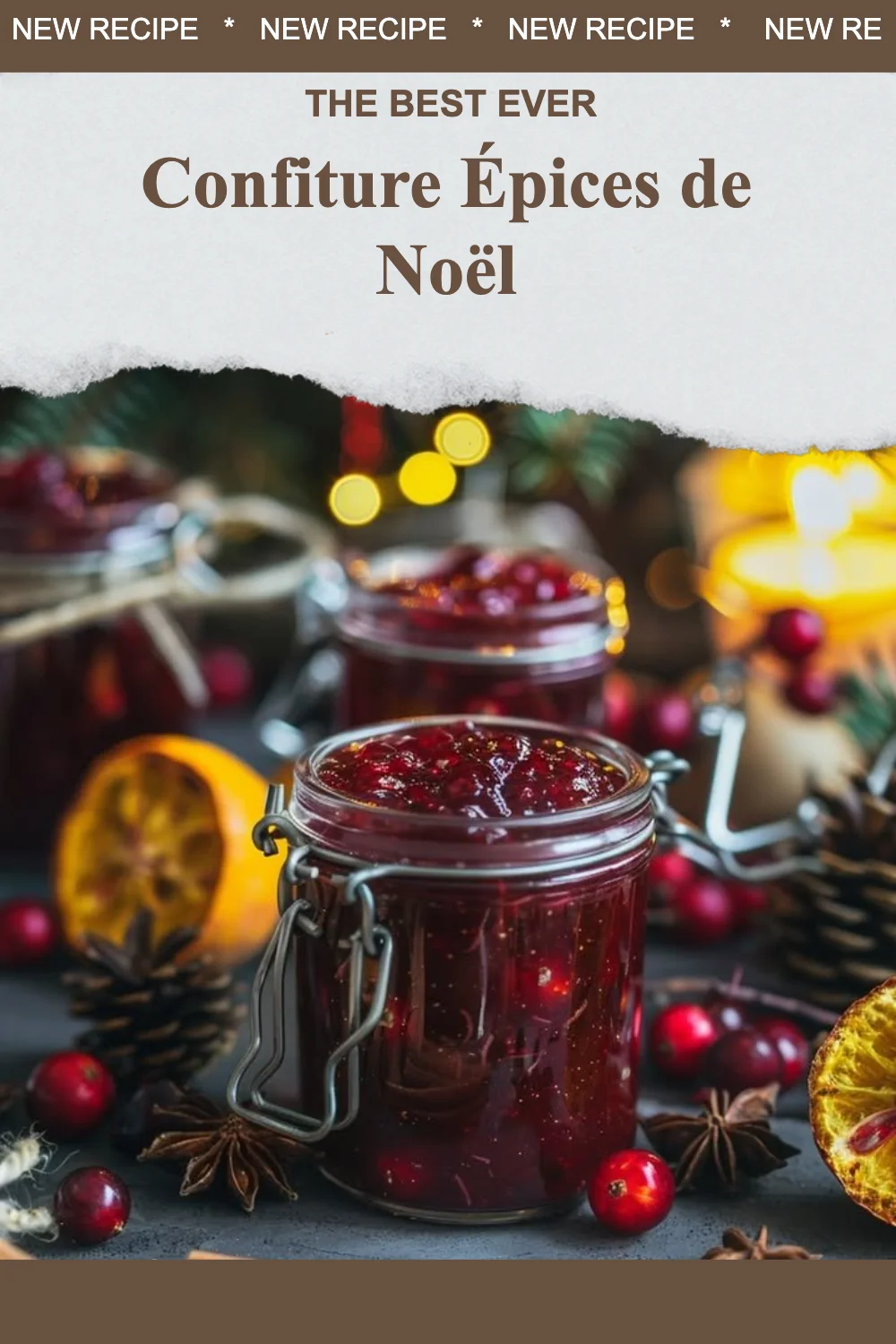 Confiture aux épices de Noël dans un pot en verre, prêt à savourer