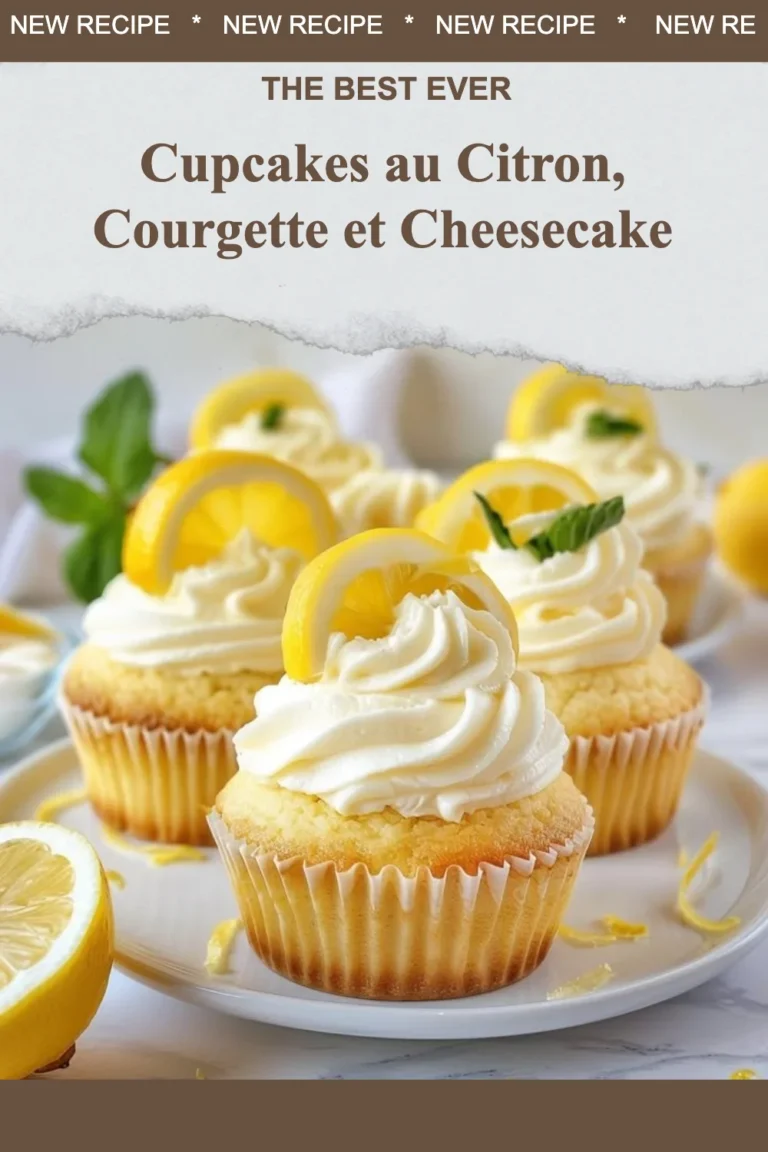Cupcakes au citron avec courgette et cheesecake sur table en bois