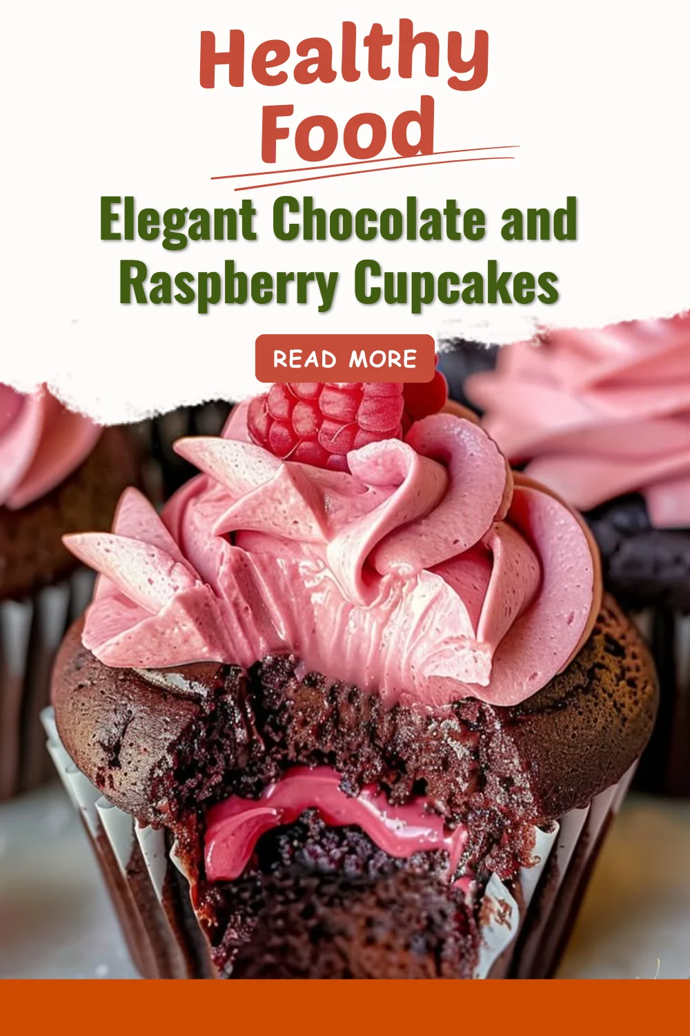 Cupcakes élégants au chocolat et à la framboise décorés sur une assiette