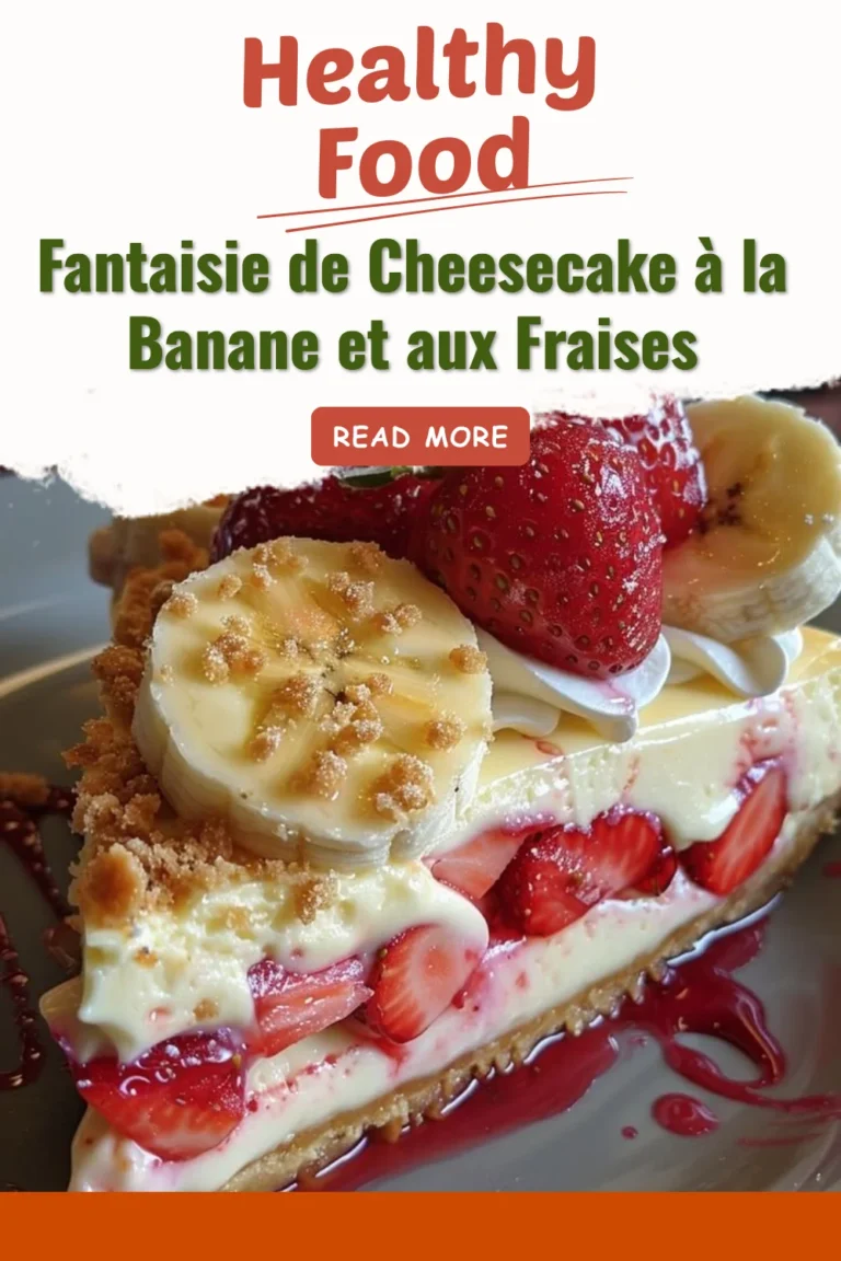 Fantaisie de cheesecake à la banane et aux fraises, dessert gourmand et crémeux