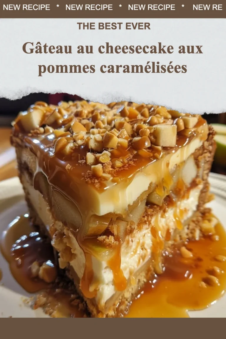 Dégustation de gâteau au cheesecake aux pommes caramélisées sur une assiette