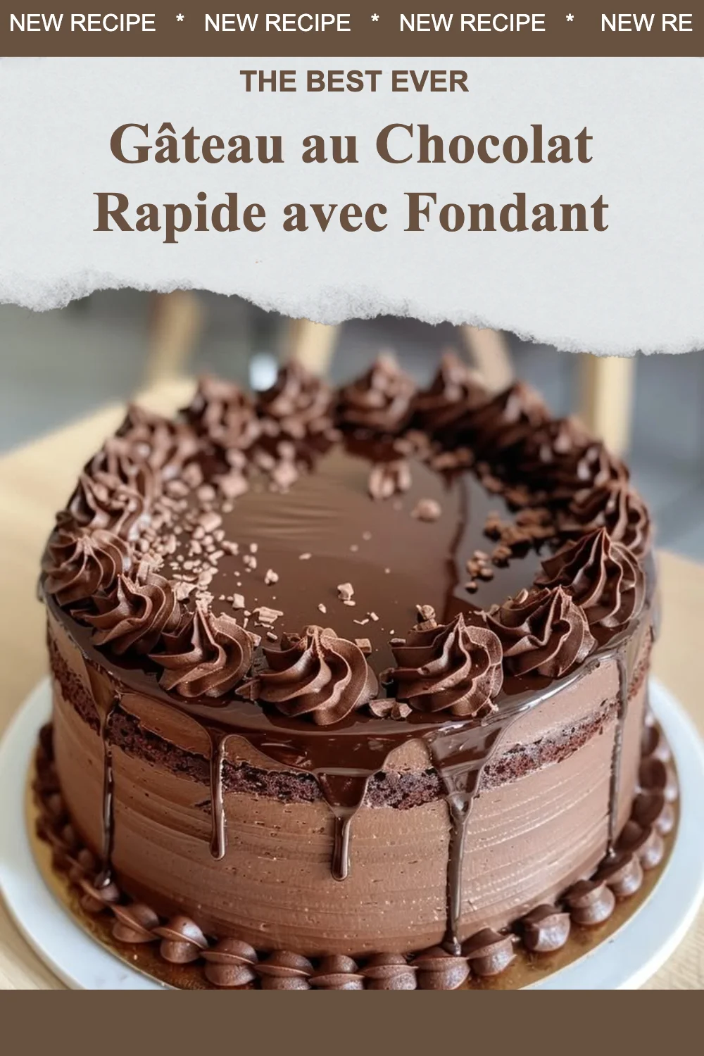 Gâteau au Chocolat Rapide avec Fondant, dessert élégant et délicieux