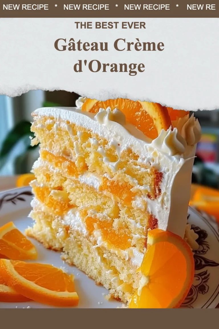 Gâteau Crème d'Orange moelleux décoré de crème orange