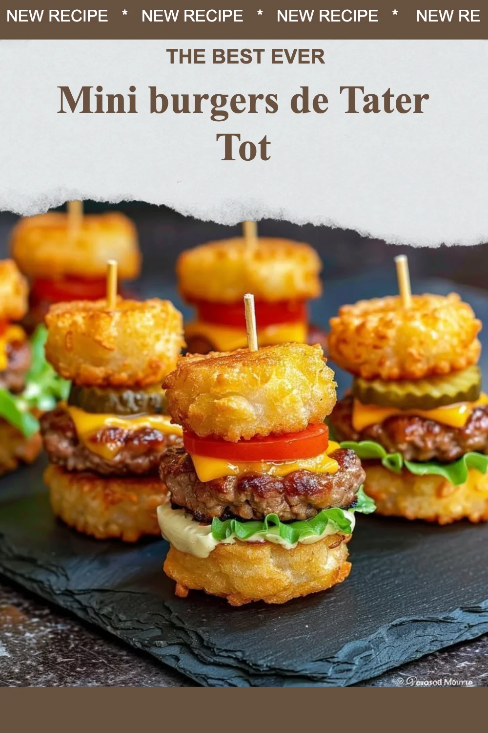 Mini burgers de Tater Tot croustillants avec garnitures délicieuses