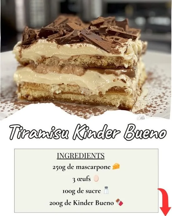 Tiramisu Kinder Bueno servi dans un joli bol, dessert italien crémeux au chocolat