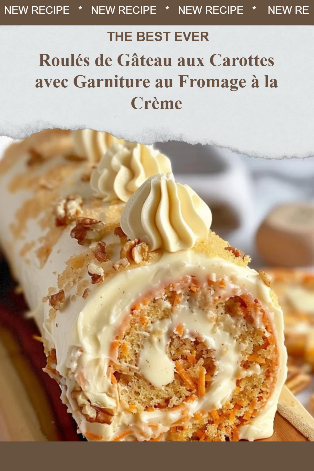 Roulés de gâteau aux carottes avec garniture au fromage à la crème