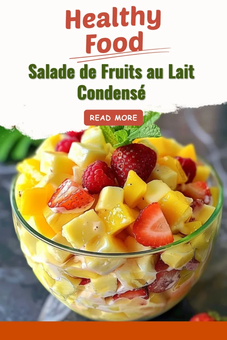 Salade de fruits au lait condensé, un dessert coloré et savoureux.