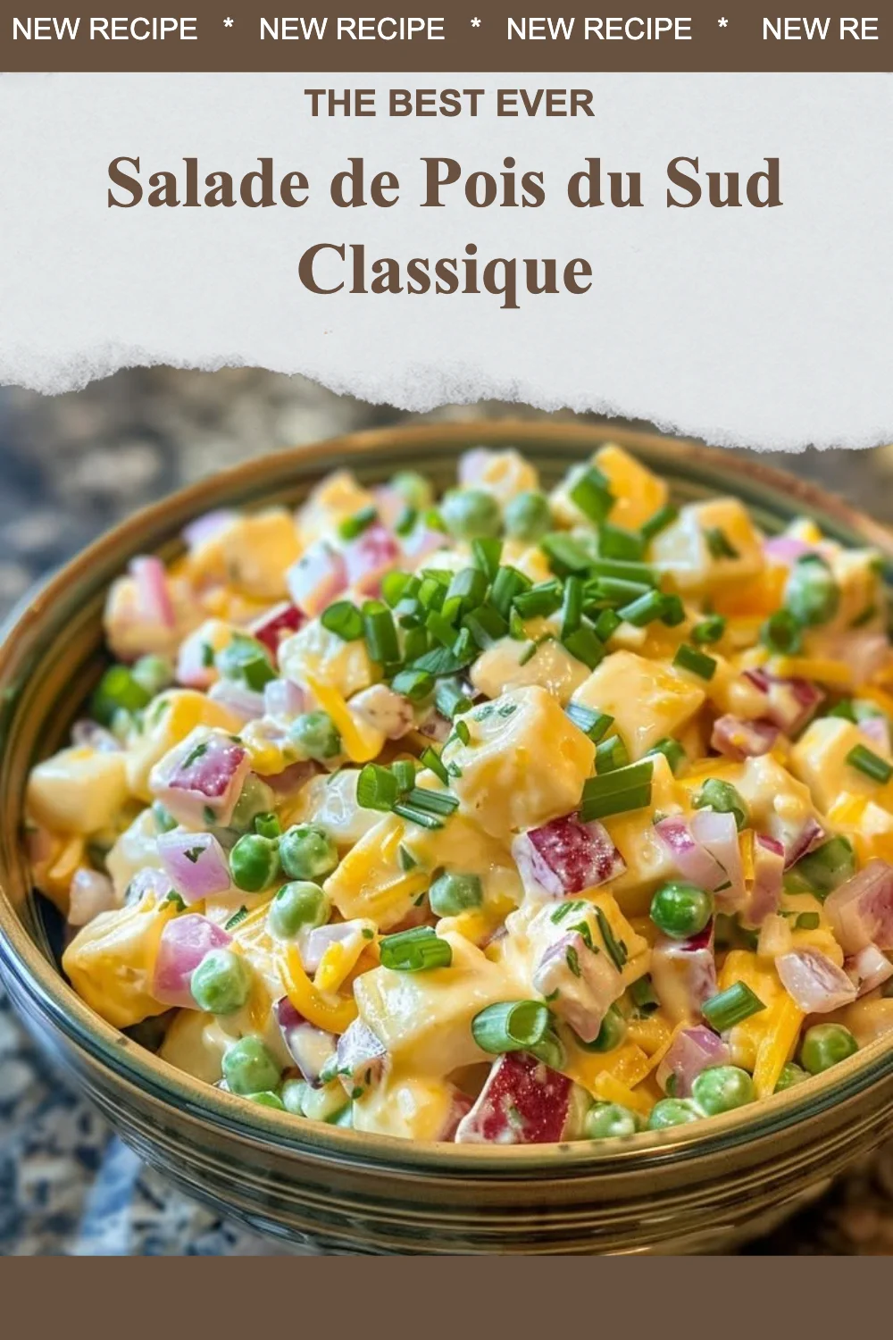 Salade de pois du Sud classique avec légumes frais et vinaigrette