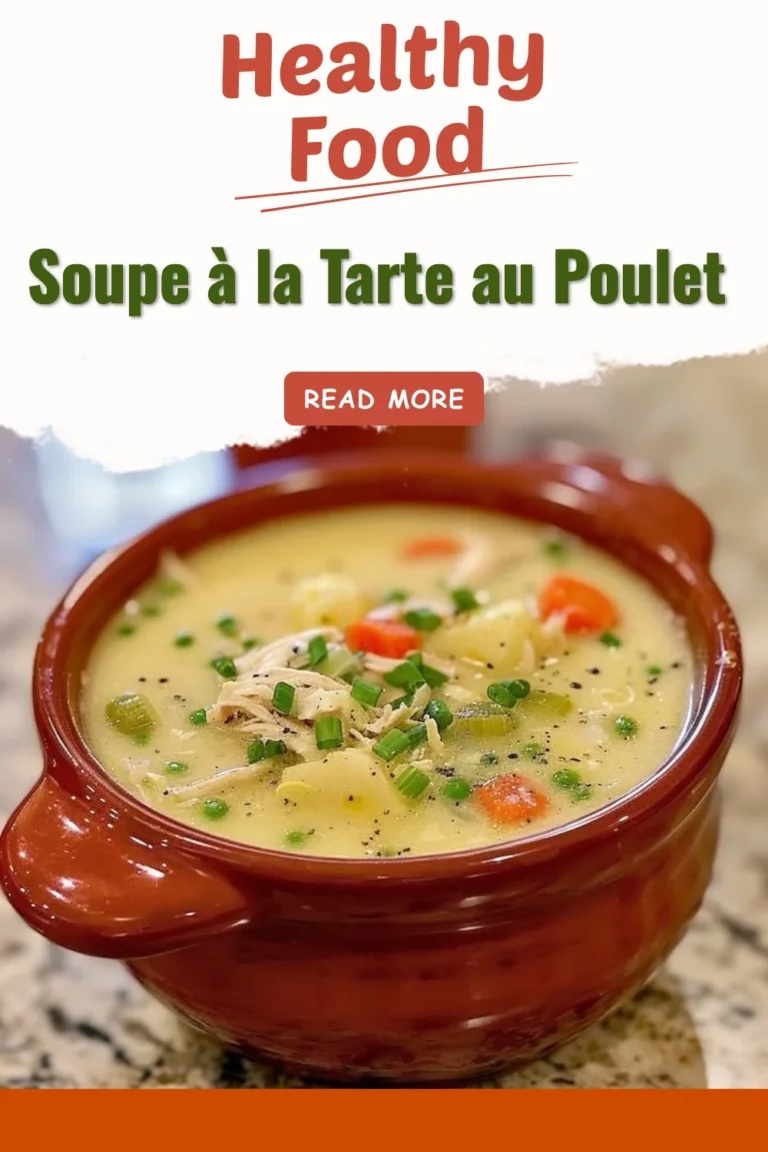 Soupe à la tarte au poulet, un plat savoureux et réconfortant.