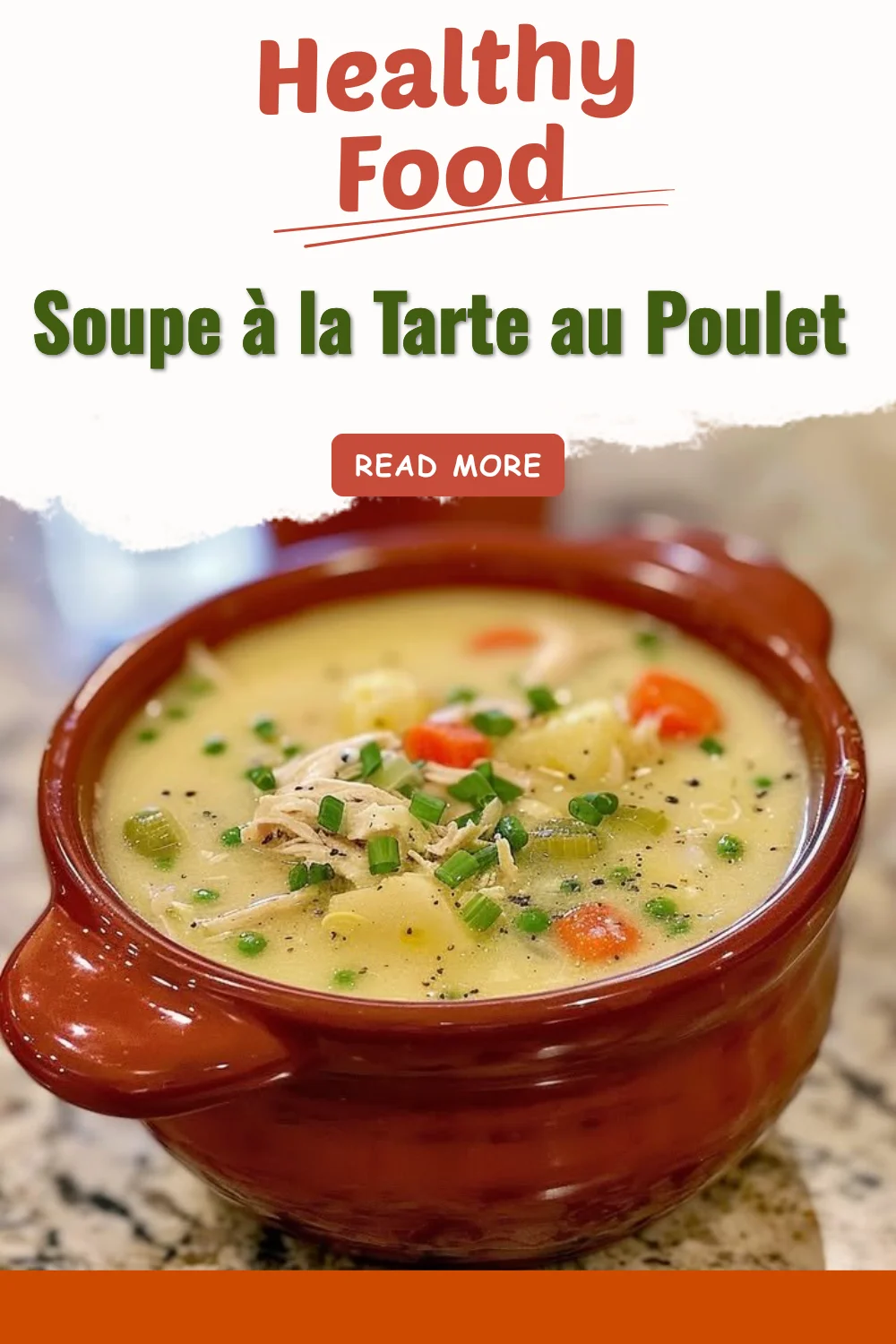 Soupe à la tarte au poulet, un plat savoureux et réconfortant.