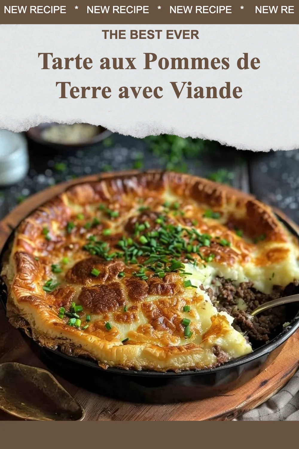 Tarte aux Pommes de Terre avec Viande, une recette gourmande et réconfortante.