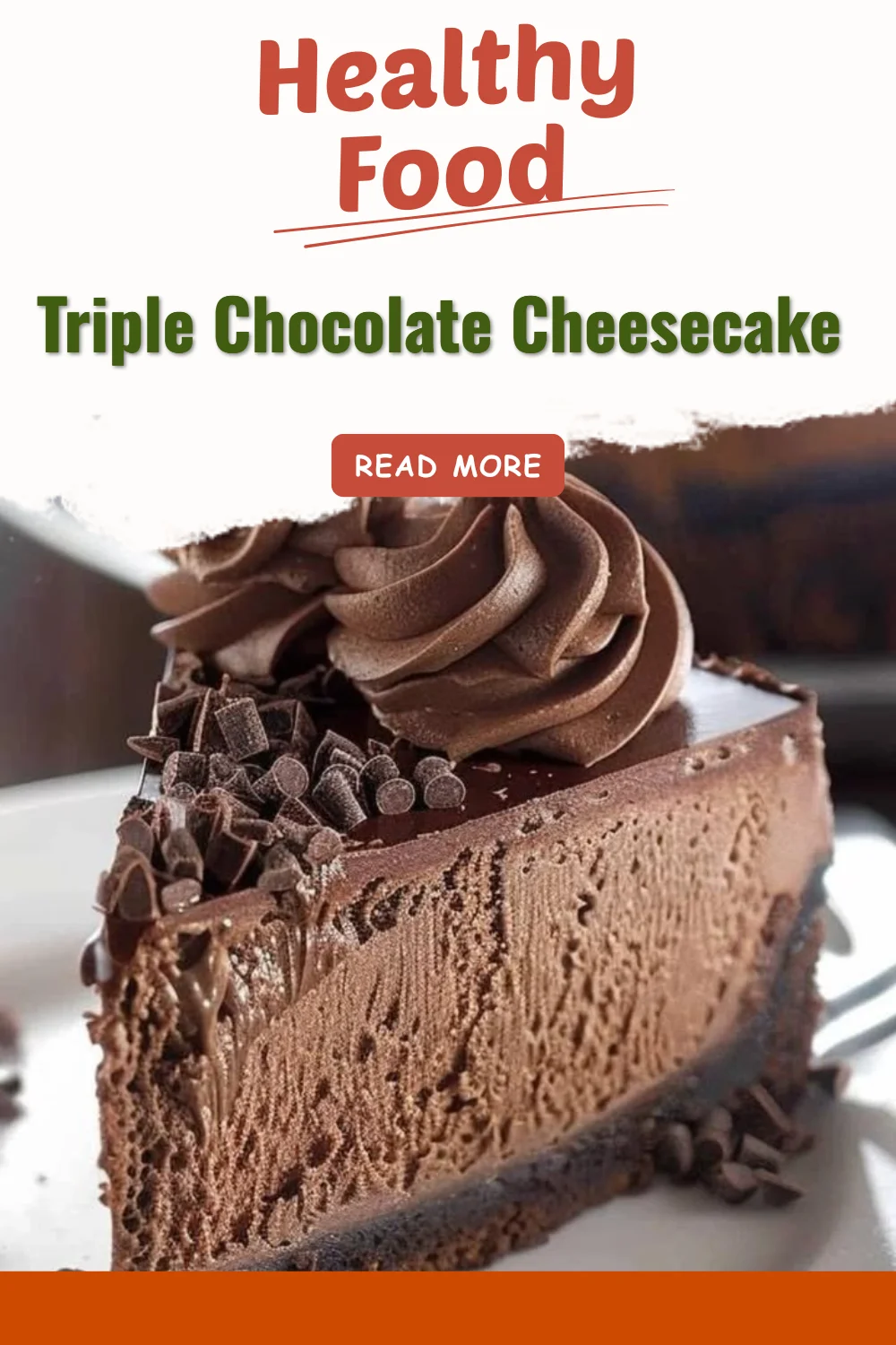Cheesecake au chocolat triple avec une garniture élégante sur une assiette