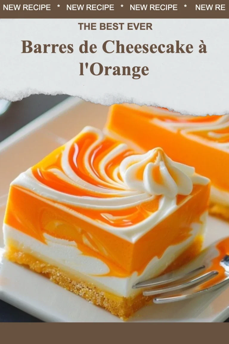 Barres de cheesecake à l'orange garnies de zestes d'orange