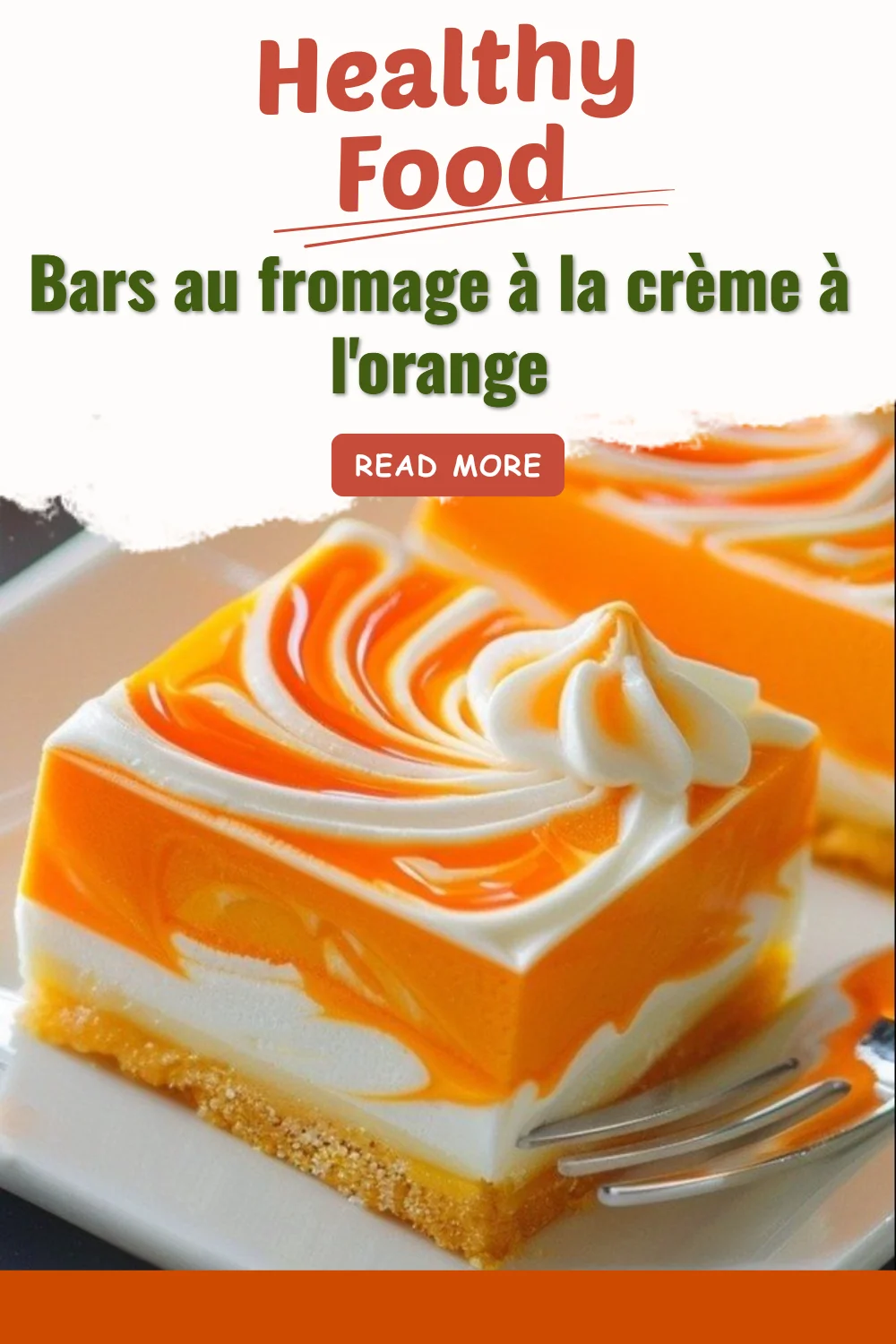 Bars au fromage à la crème à l'orange, délicieuses friandises crémeuses