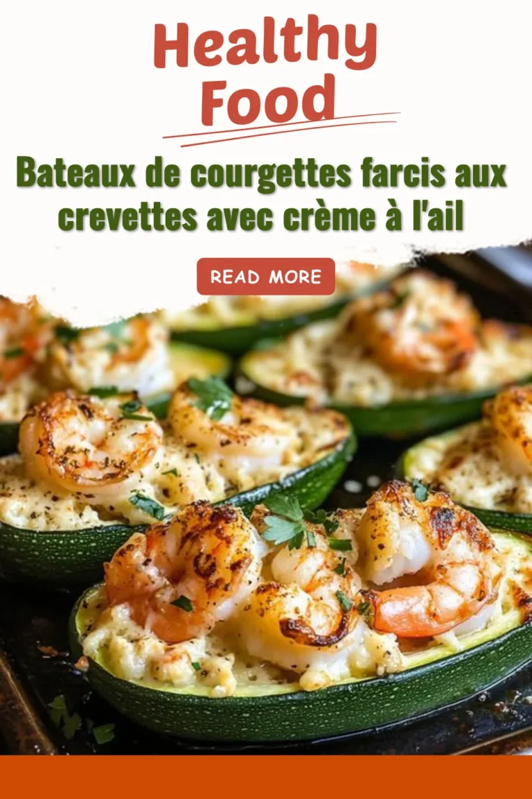 Bateaux de courgettes farcis aux crevettes et crème à l'ail, recette délicieuse