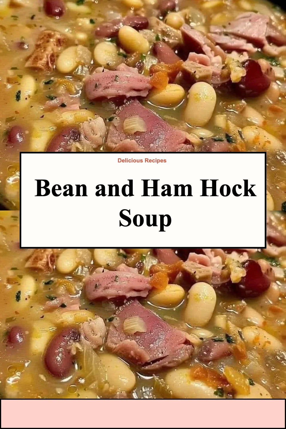 Soupe de haricots et jarret de jambon dans un bol en céramique.