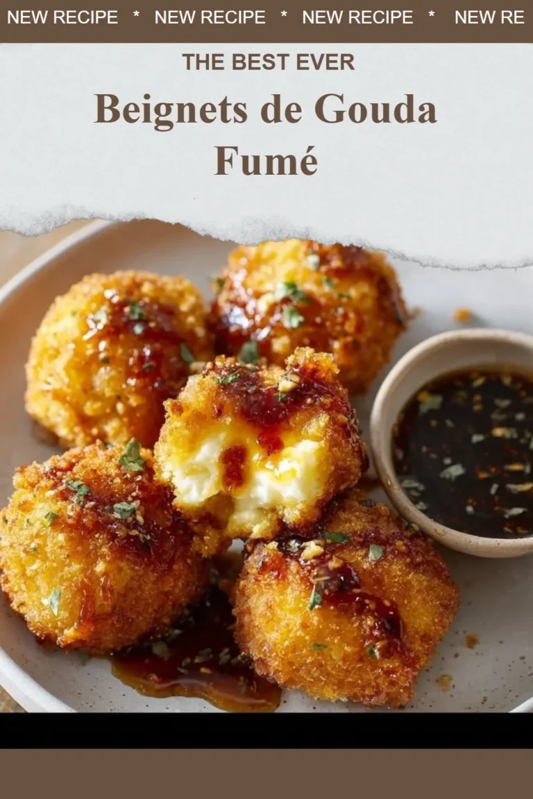 Beignets de gouda fumé dorés et croustillants, idéaux pour l'apéritif.