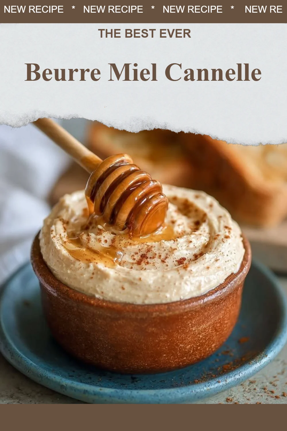 Beurre Miel Cannelle en pot, mélange crémeux et sucré pour tartiner