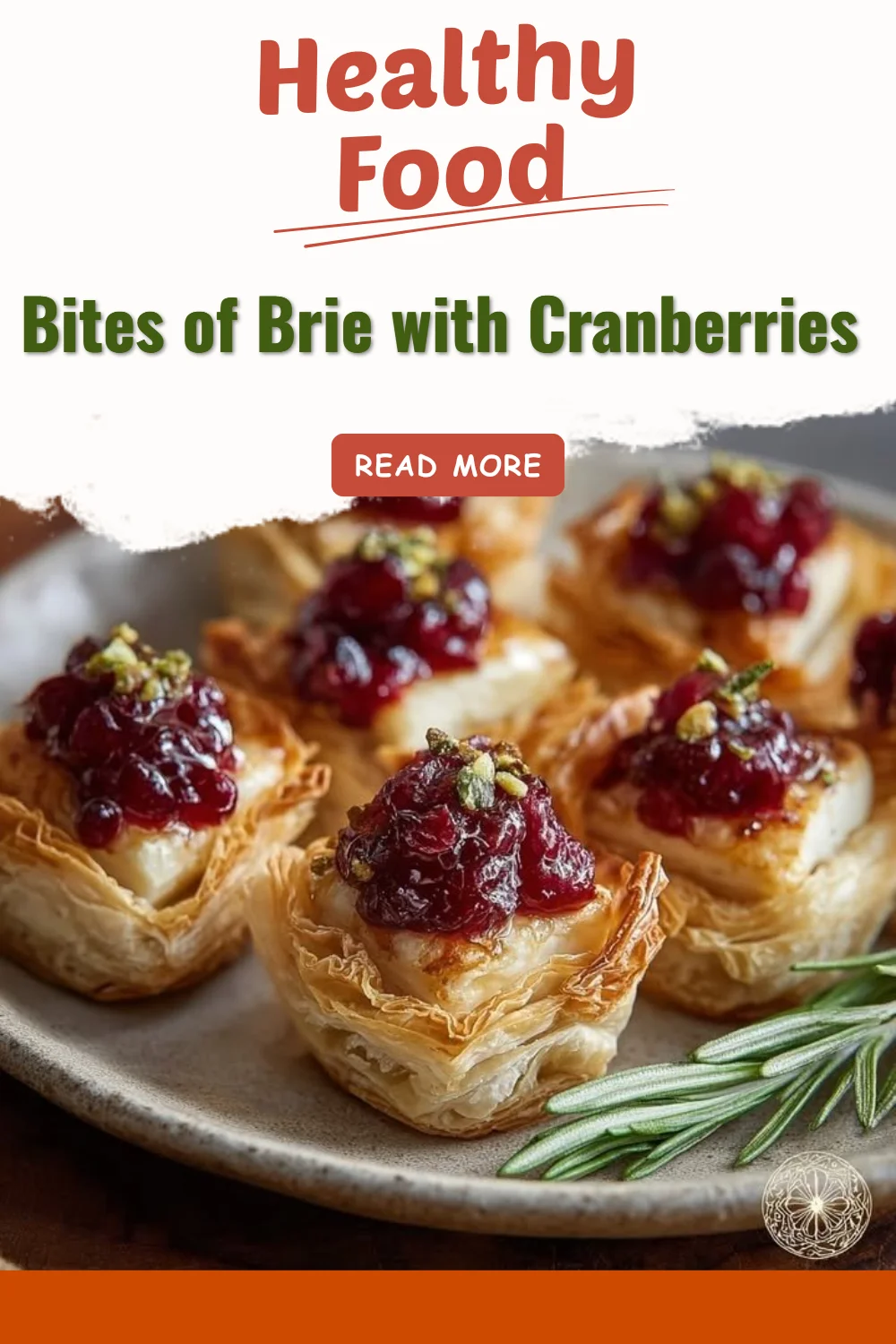 Bouchées de brie avec des canneberges sur un plateau