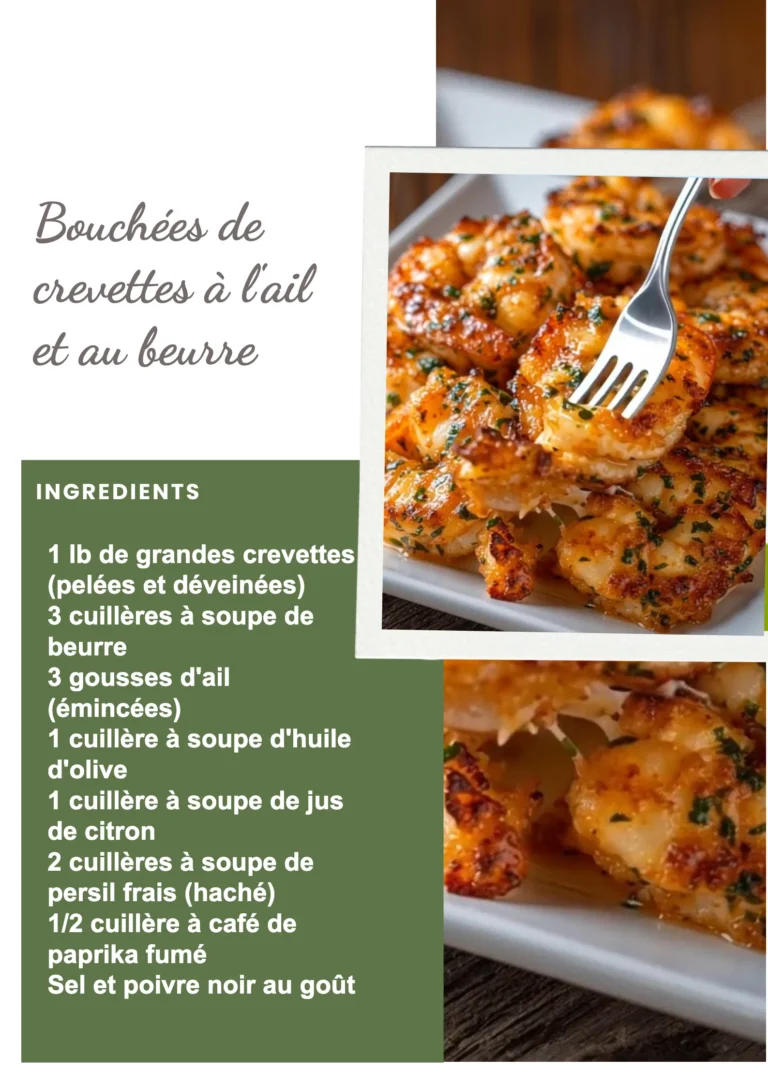 Bouchées de crevettes à l'ail et au beurre prêtes à être dégustées