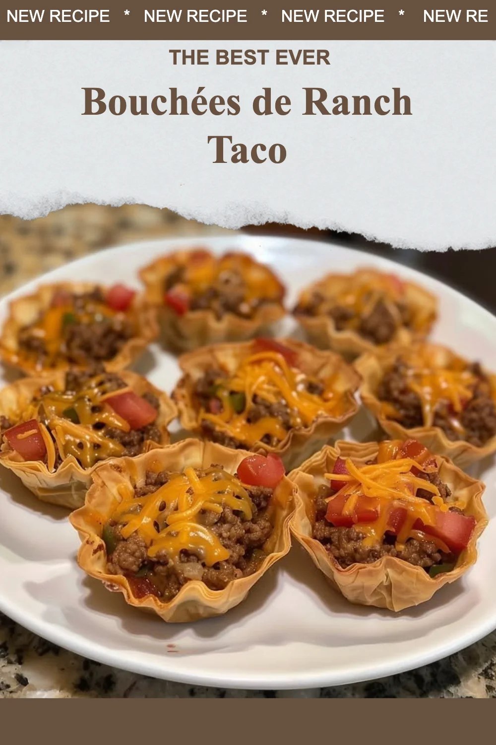 Bouchées de Ranch Taco appétissantes garnies de saveurs riches