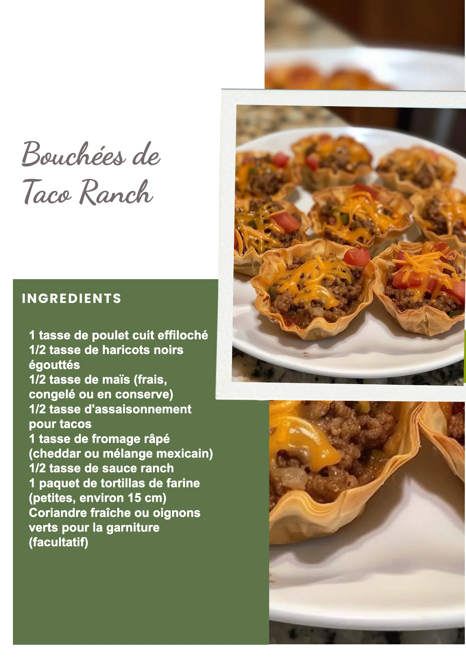 Bouchées de Taco Ranch savoureuses et colorées, idéales pour un apéritif