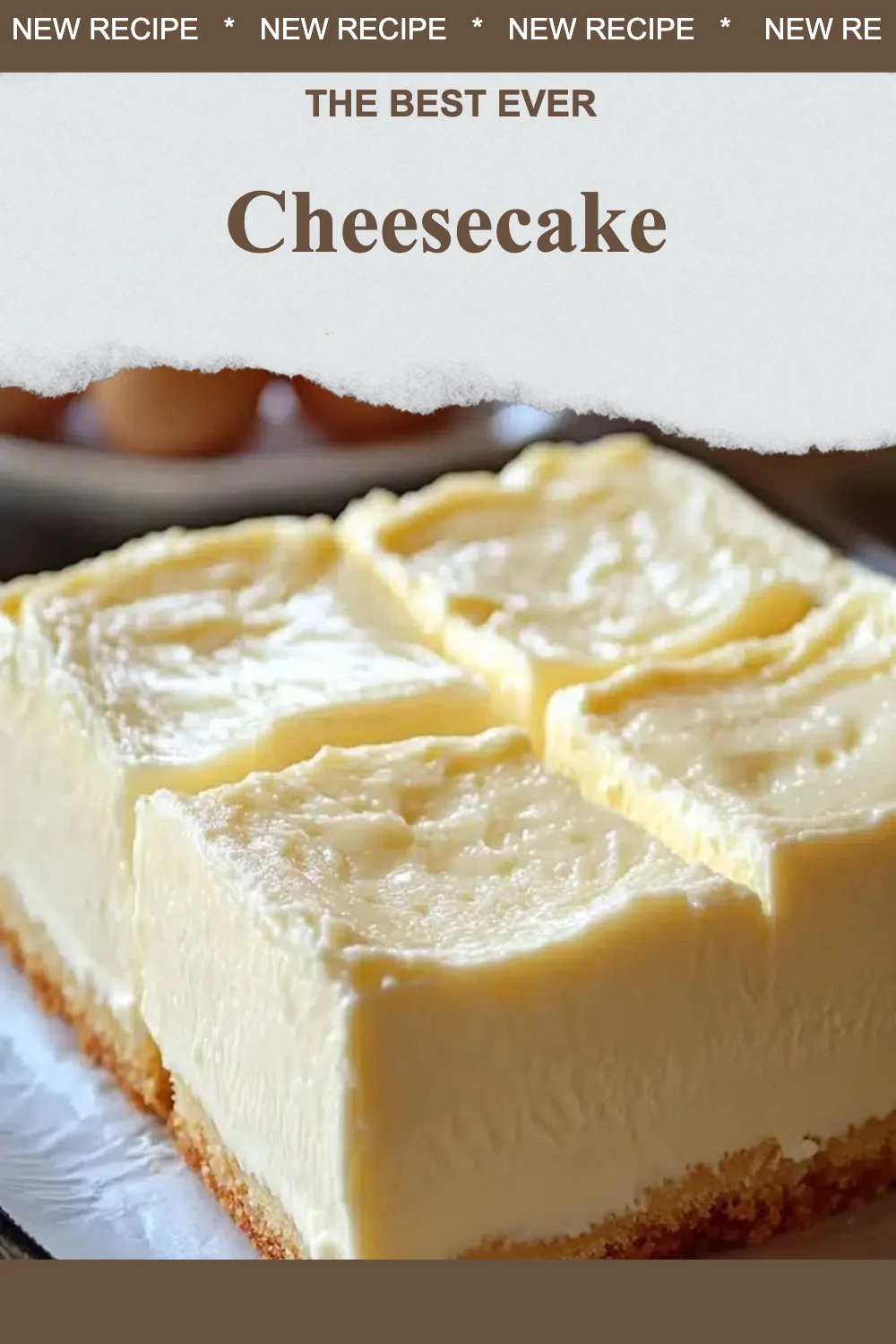 Délicieux cheesecake au goût crémeux avec une croûte parfaite.