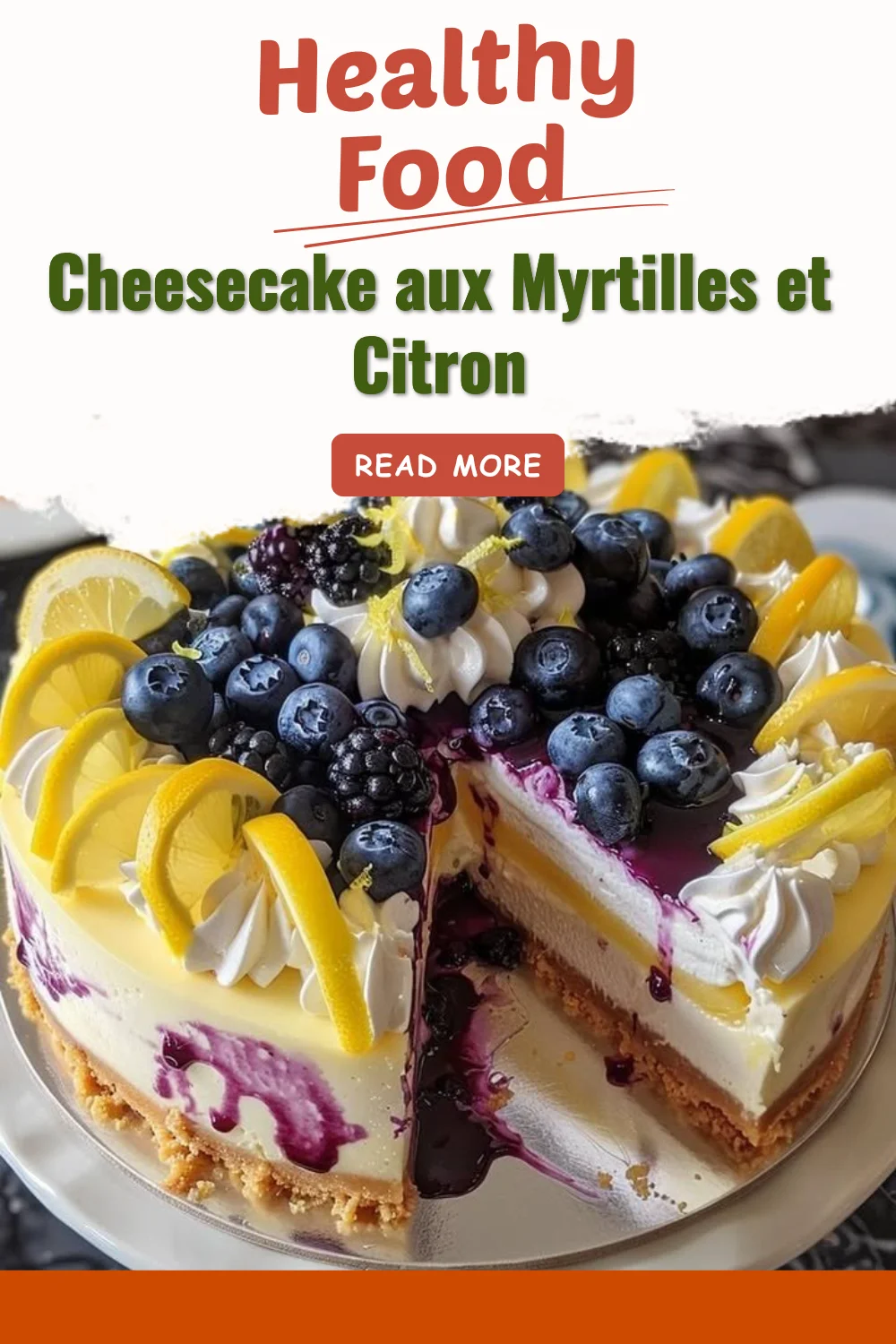 Cheesecake aux myrtilles et citron, un dessert gourmand et fruité