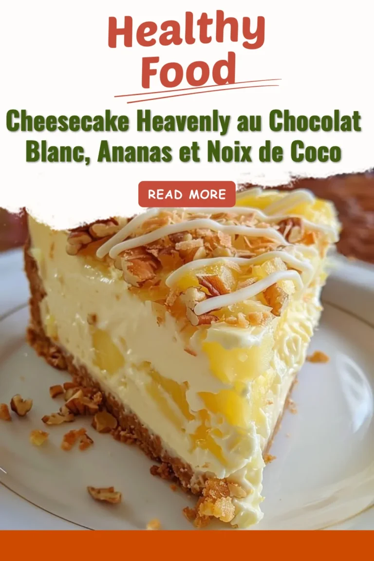 Cheesecake Heavenly au Chocolat Blanc avec Ananas et Noix de Coco