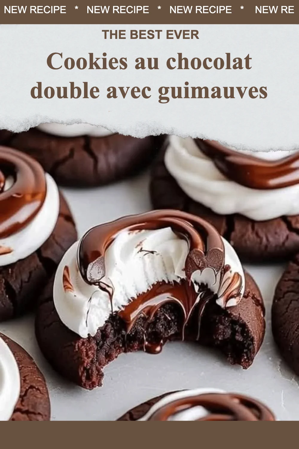 Cookies au chocolat double avec guimauves savoureuses