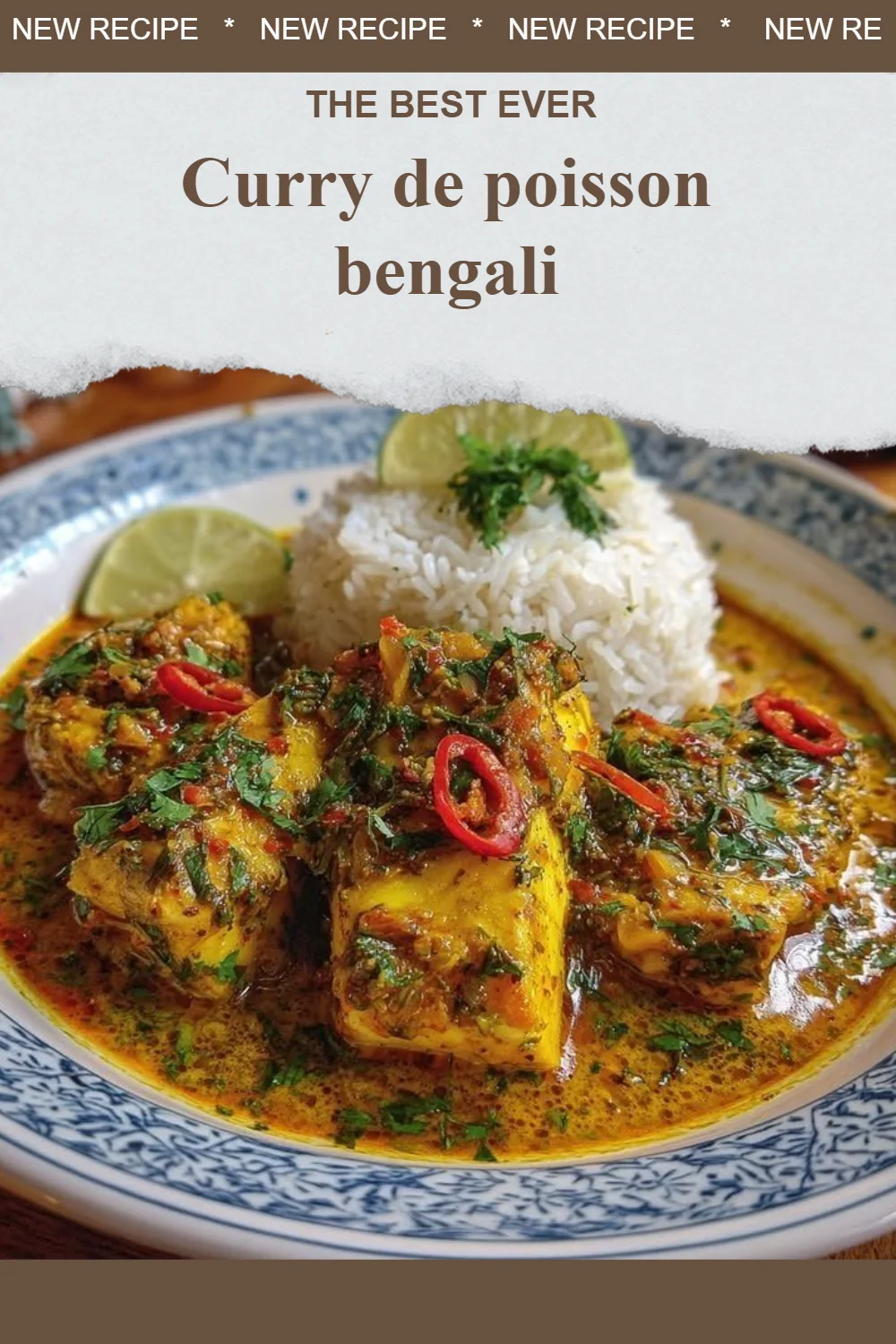 Curry de poisson bengali savoureux et épicé en plat traditionnel