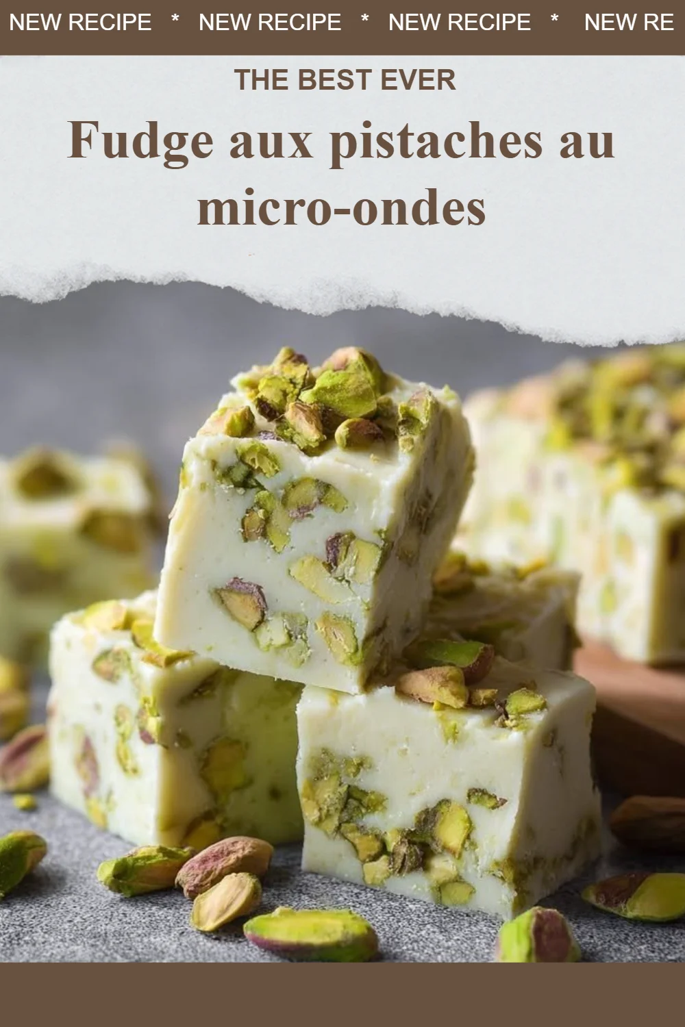 Recette de fudge aux pistaches cuit au micro-ondes, dessert gourmand facile à réaliser.