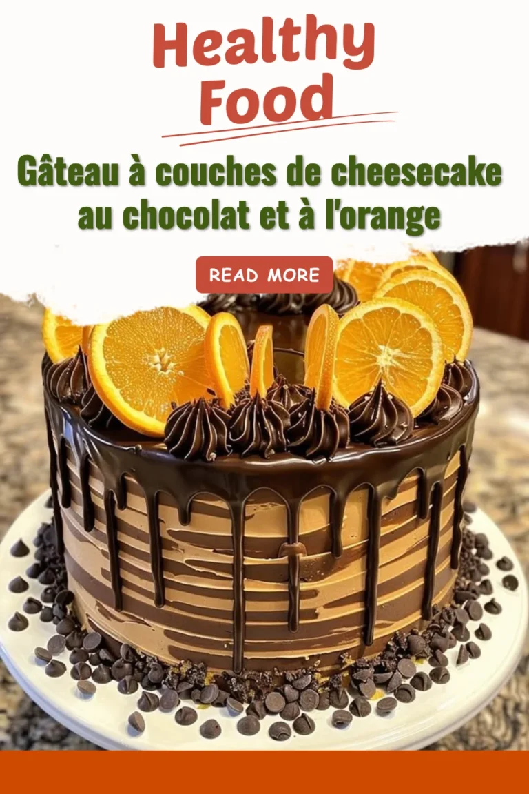 Gâteau à couches de cheesecake au chocolat et à l'orange, dessert gourmand.