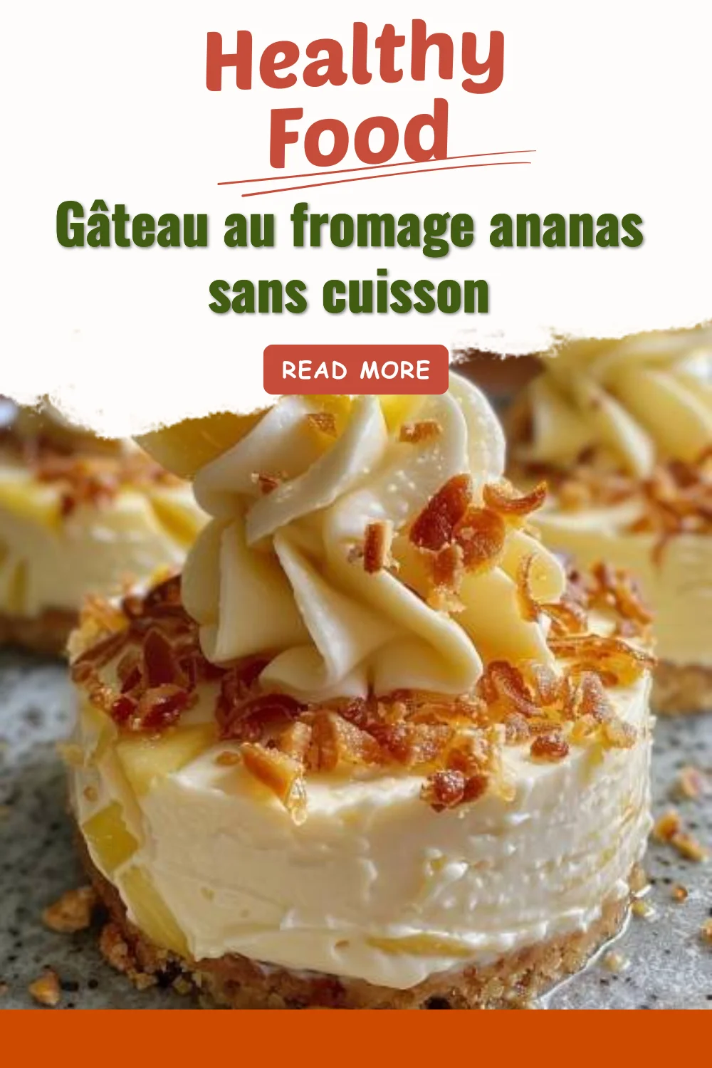 Recette de gâteau au fromage ananas sans cuisson, délicieux et frais.