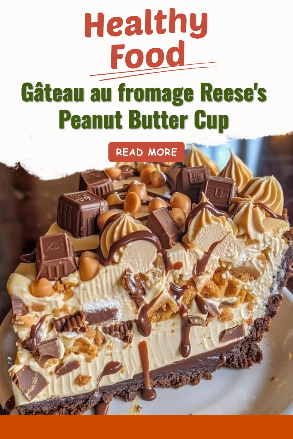 Gâteau au fromage Reese's Peanut Butter Cup avec chocolat au beurre de cacahuète