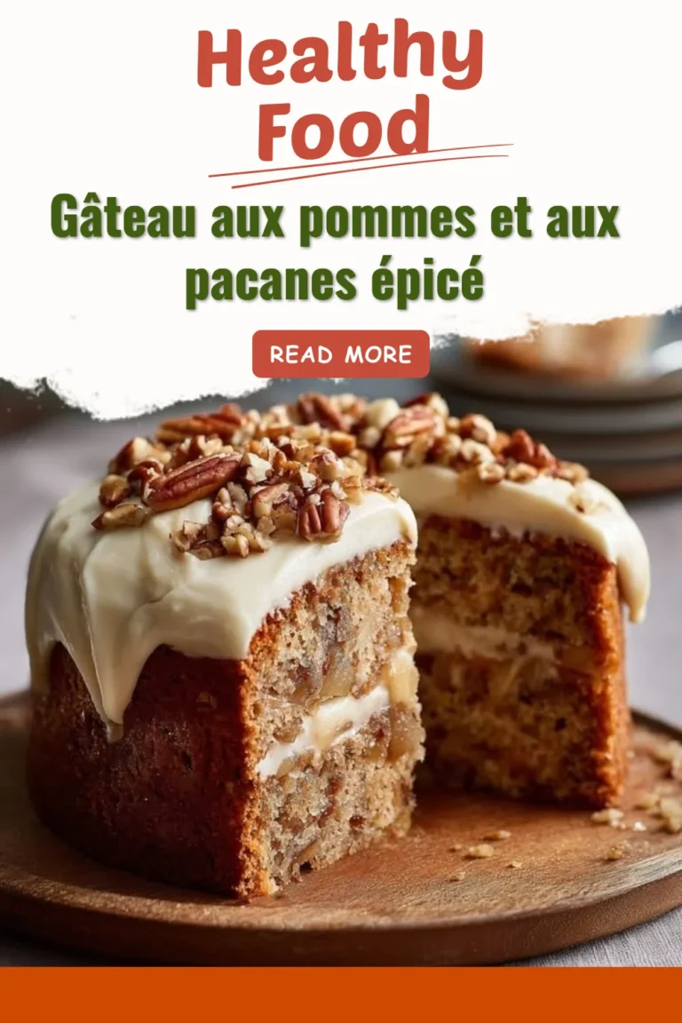 Gâteau aux pommes et aux pacanes épicé, une recette savoureuse et réconfortante.
