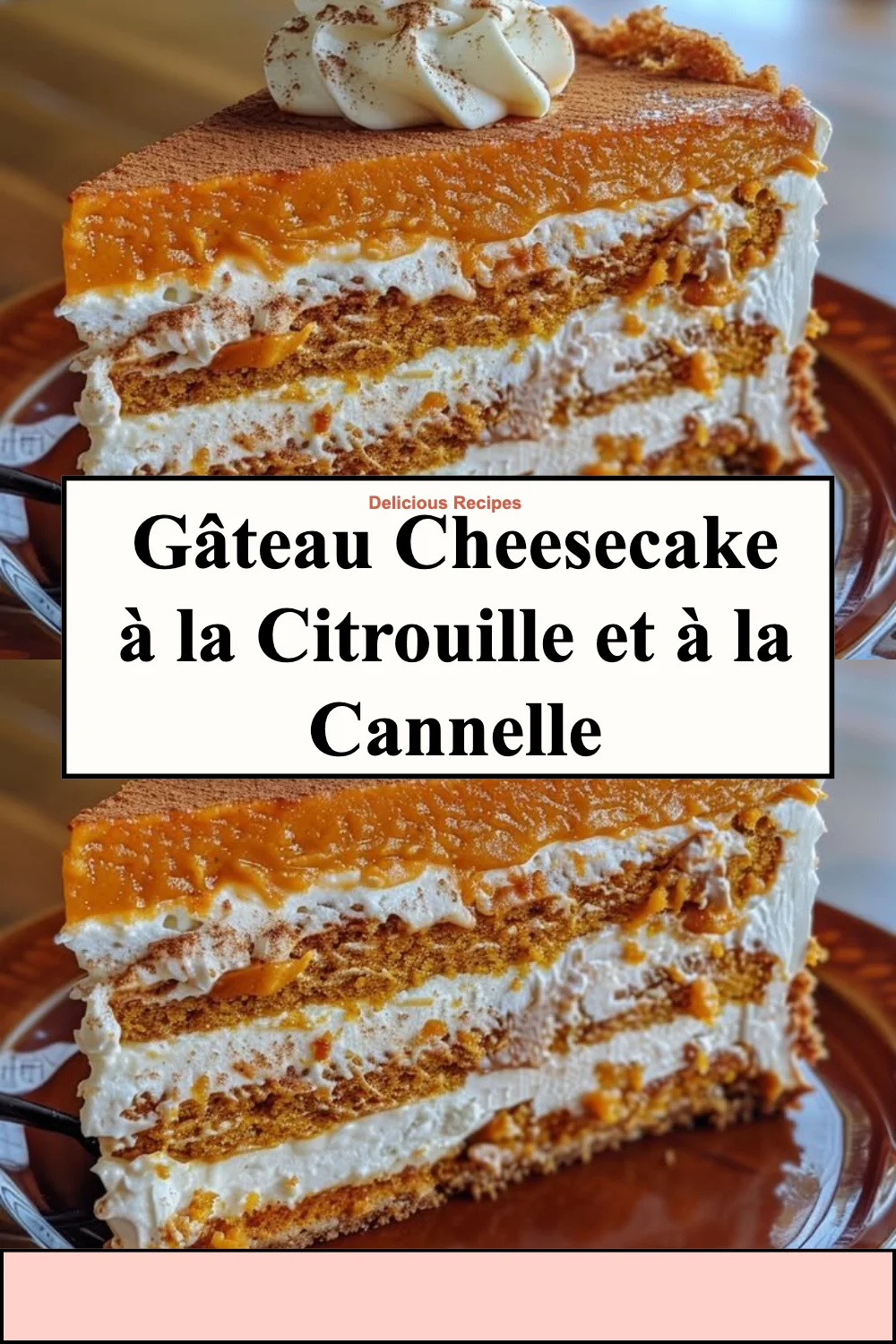 Gâteau Cheesecake à la Citrouille et à la Cannelle, dessert automnal savoureux.