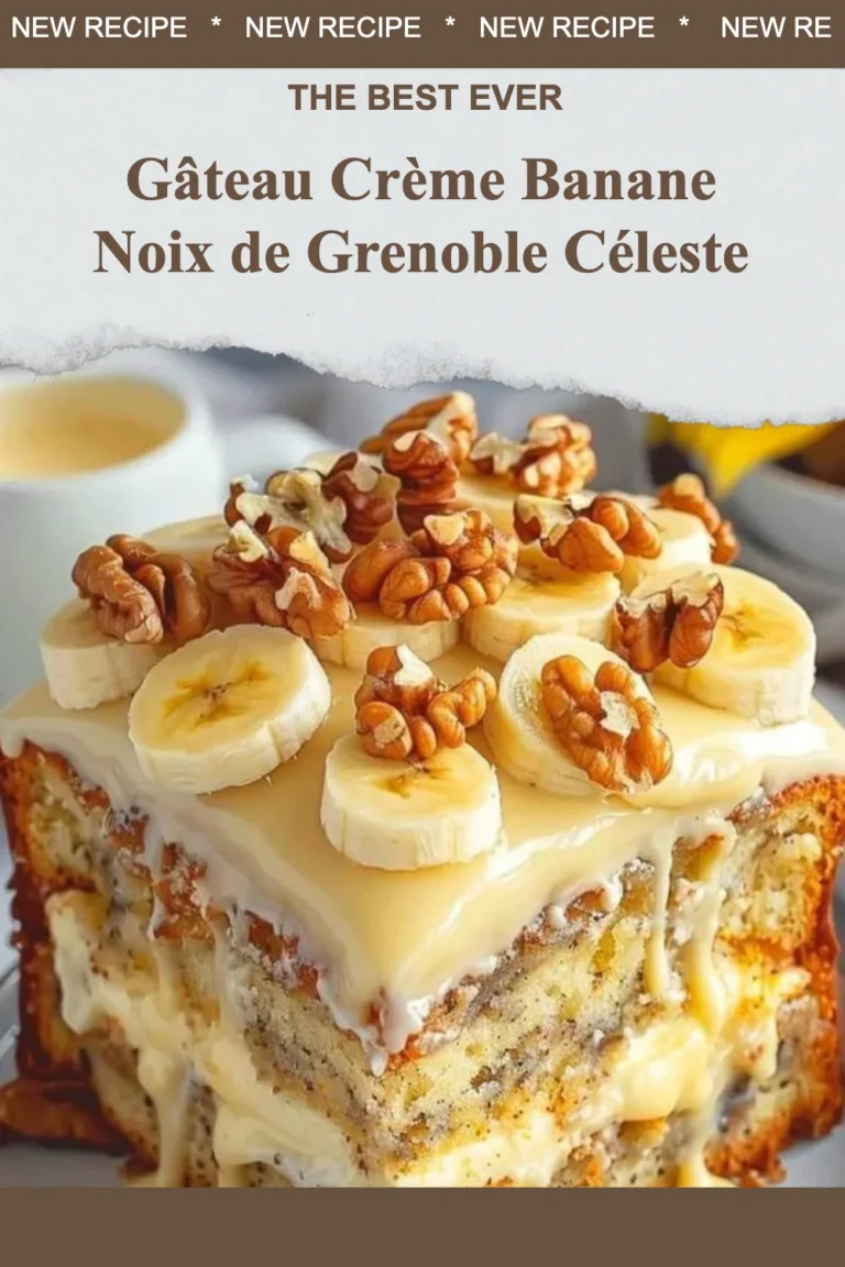 Gâteau crème banane avec noix de Grenoble, un délice sucré et moelleux