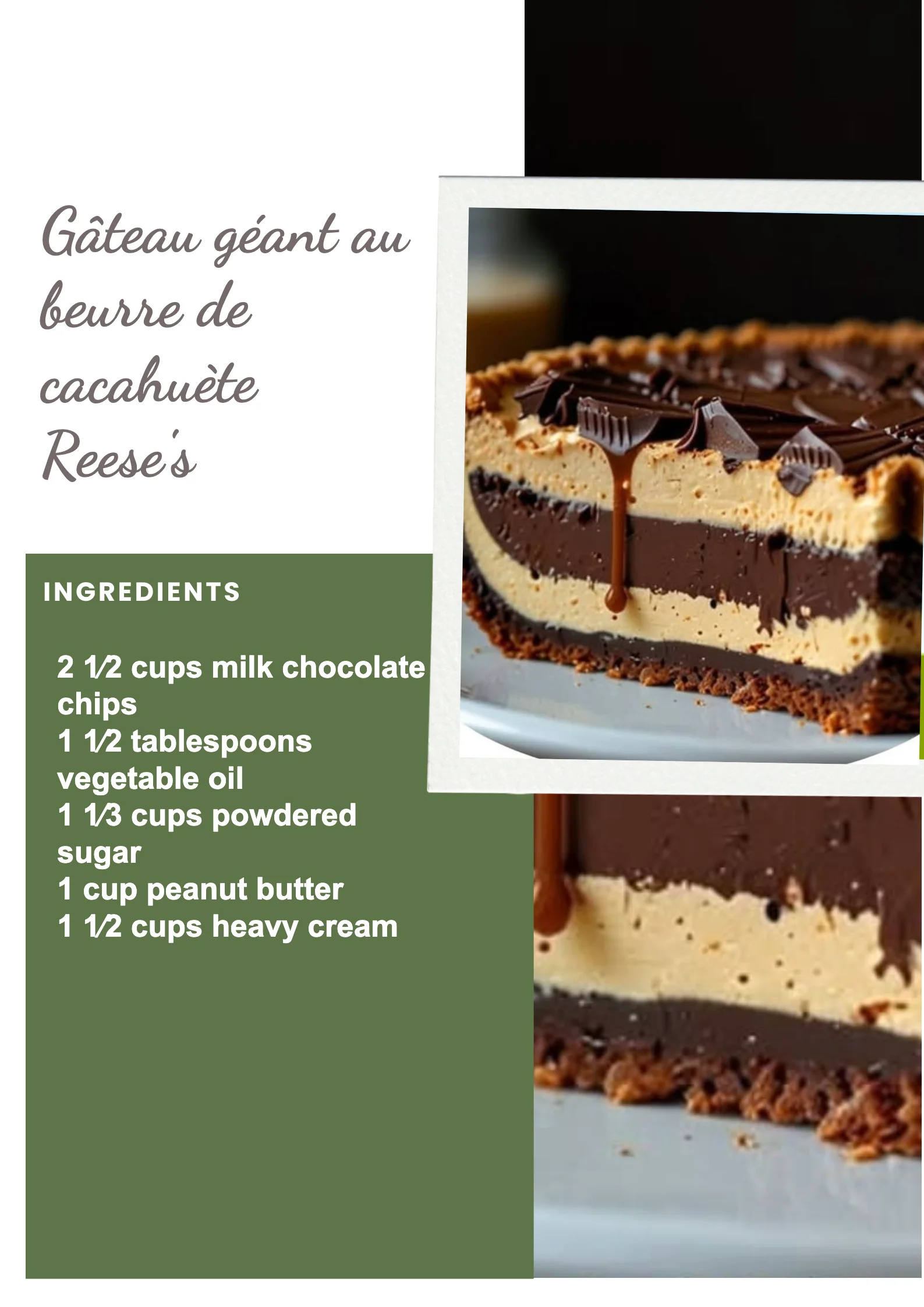 Gâteau géant au beurre de cacahuète Reese's avec un glaçage crémeux