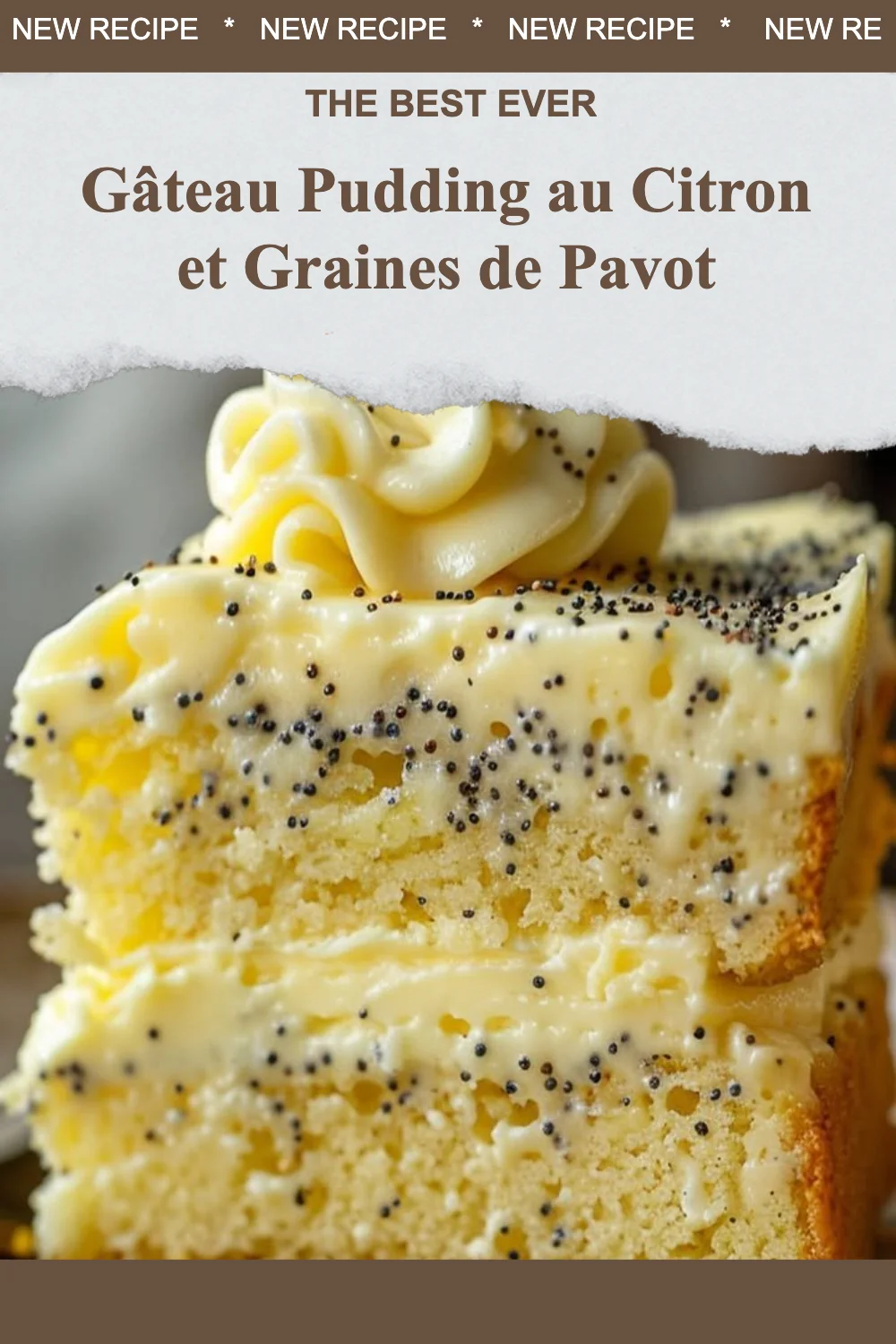 Gâteau Pudding au Citron et Graines de Pavot, un dessert moelleux et savoureux