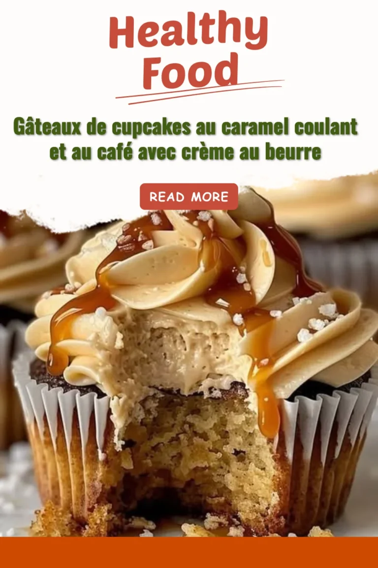 Gâteaux de cupcakes au caramel coulant et café avec crème au beurre