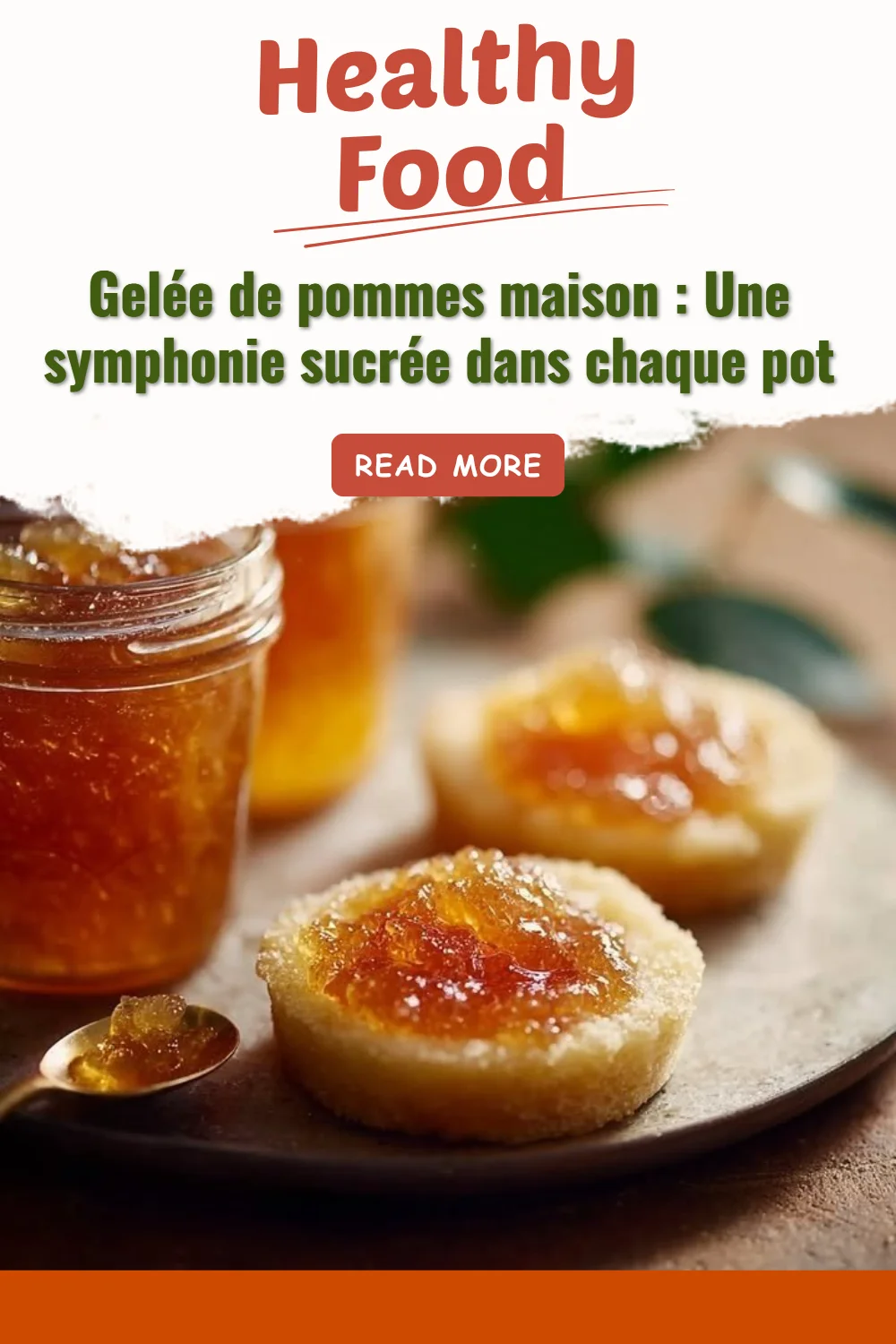 Pot de gelée de pommes maison, douce et savoureuse, prête à déguster.