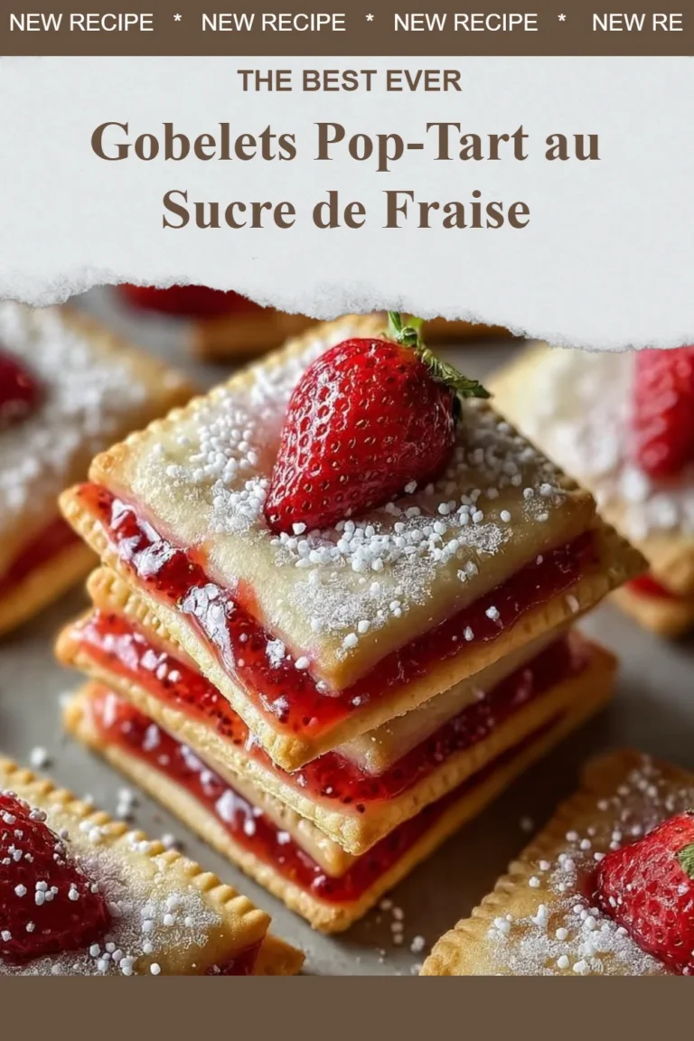 Gobelets Pop-Tart au sucre de fraise, un dessert sucré et créatif.